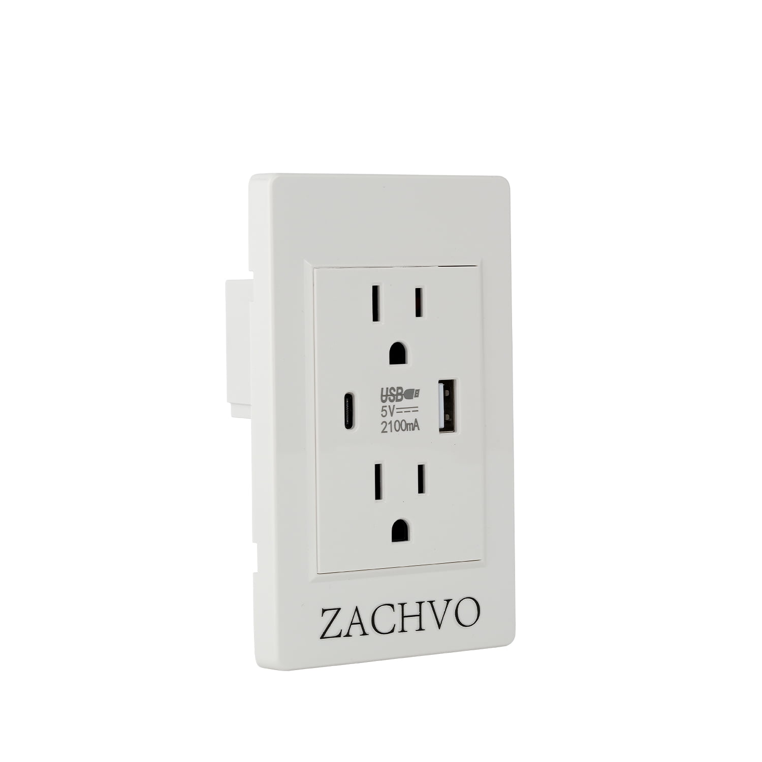ZACHVO USB Outlet, Type C USB Wall Charger Outlet
