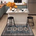 thumbnail image 1 of ZACOO 2' x 3' Small Entryway Rug Vintage Persian Rug Medallion Print Area Rug Non Slip Low Pile Door Mat for Laundry Room, Blue, 1 of 5