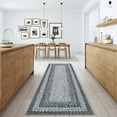 thumbnail image 1 of ZACOO 2' x 6' Braided Printed Runner Rug Low Pile Non-Shedding Carpet for Bedroom Bedside Laundry Kitchen Grey, 1 of 7