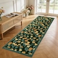 thumbnail image 1 of ZACOO 2'x6' Area Rug, Machine Washable Ultra Thin Non‑Slip Floral Botanical Carpet for Hallway Entryway Kitchen, Yellow‑Green, 1 of 9