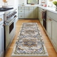 thumbnail image 1 of ZACOO 2'x6' Bohemian Rug Hallway Runner Rug Washable Rug Faux Wool Rugs Vintage Kitchen Mat Entryway Carpet Rug for Bedside, Blue/Beige, 1 of 8