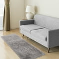 thumbnail image 1 of ZACOO 2'x6' Faux Fur Floor Mat Area Rugs Soft Fluffy Bedroom Bedside Carpet Silky Long Wool Furry Rugs Shaggy Carpet, Gray, Rectangle, 1 of 6