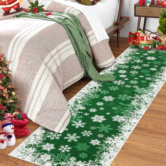 ZACOO 2'x6' Snowflake Border Area Rug for Bedroom Living Room Porch ...
