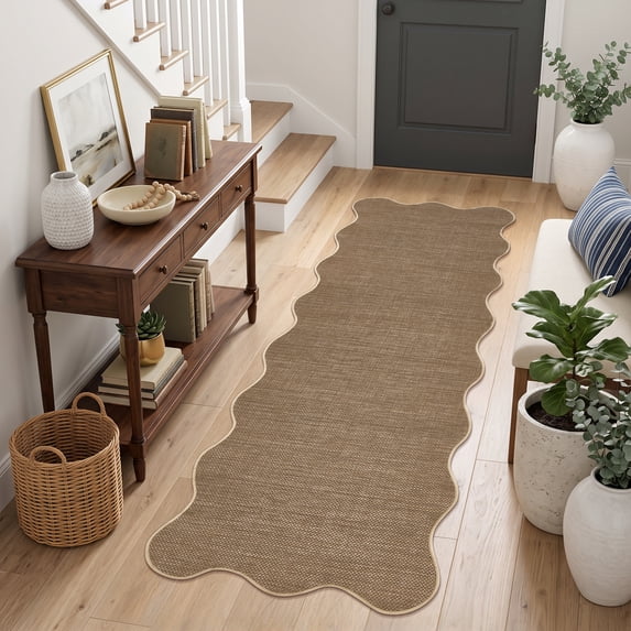 Simple Bd ZACOO 2'x6' Solid Easy Jute Runner Rug Washable Low Pile Non Slip ...