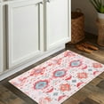 thumbnail image 1 of ZACOO 2x3 Entryway Washable Rug Ultra-Thin Non Slip Rug Vintage Print Rug Non-Shedding Throw Rug for Entrance Kitchen Laundry Bathroom, Red/Blue, 1 of 8