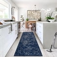 thumbnail image 1 of ZACOO 2x6 Hallway Runner Rug Washable Rug Soft Distressed Rug Non-Slip Low-Pile Rugs for Entryway Boho Area Rug, Navy Blue, 1 of 8