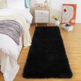 thumbnail image 1 of ZACOO 2x8 Feet Plush Hallway Runner Rug Fluffy Runner Rug Non-Slip Kitchen Rug Laundry Runner Rug for Bedroom Bedside, Black, 1 of 7