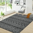 thumbnail image 1 of ZACOO 4x6 Feet Washable Moroccan Bathroom Hallway Runner for Living Room Bedroom Non-Slip Low Pile Rug, Black, 1 of 7