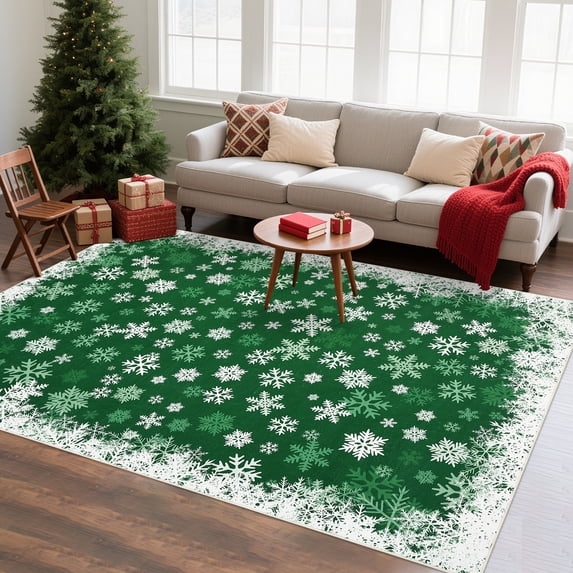 ZACOO 5'x7' Snowflake Border Area Rug for Bedroom Living Room Porch ...