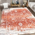 thumbnail image 1 of ZACOO 5'x7' Vintage Persian Rug Floral Medallion Area Rug Oriental Boho Print Rug Non Shedding Soft Foldable Throw Carpet for Dorm Nursery, Orange, 1 of 6