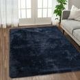 thumbnail image 1 of ZACOO 5x8 feet Fluffy Area Rug Soft Shaggy Indoor Floor Rugs for Kids Room Fuzzy Carpet Nursery Rug Bedside Rug for Bedroom Living Room, Dark Navy Blue, 1 of 7