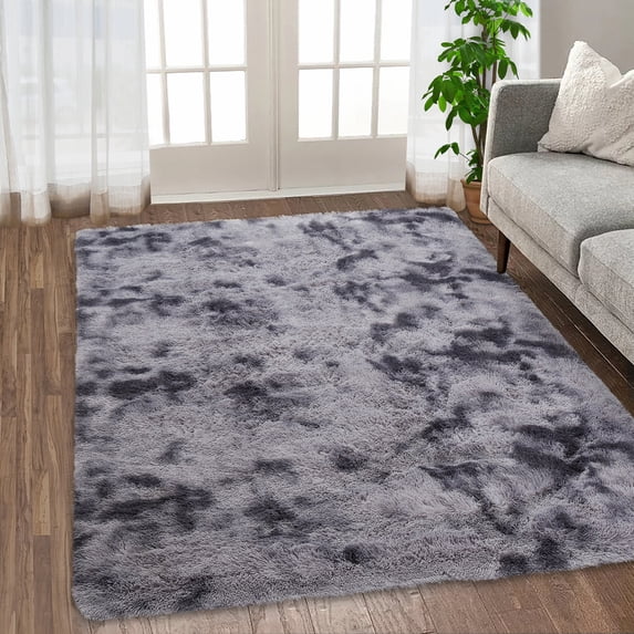 ZACOO 6'x9' Shag Area Rug Dark Gray Furry Shaggy Extra Large Fluffy Shag Rugs Carpet Shag Rug for Living Room Bedroom Kids Baby Room