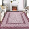 thumbnail image 1 of ZACOO 8' x 10' Farmhouse Throw Rugs Machine Washable Rug Braided Print Floor Cover Indoor Non Slip Throw Carpet Pink, 1 of 7