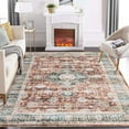 thumbnail image 1 of ZACOO 8' x 10' Living Room Rug Vintage Washable Bedroom Rug Ultra-Soft Non Slip Floor Cover Indoor Low Pile Accent Rug Rust, 1 of 7