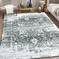 thumbnail image 1 of ZACOO 8'x10' Area Rug Washable Boho Medallion Rug Oriental Print Rug Low Pile Non-Slip Distressed Rug for Home Decor, Gray, 1 of 6