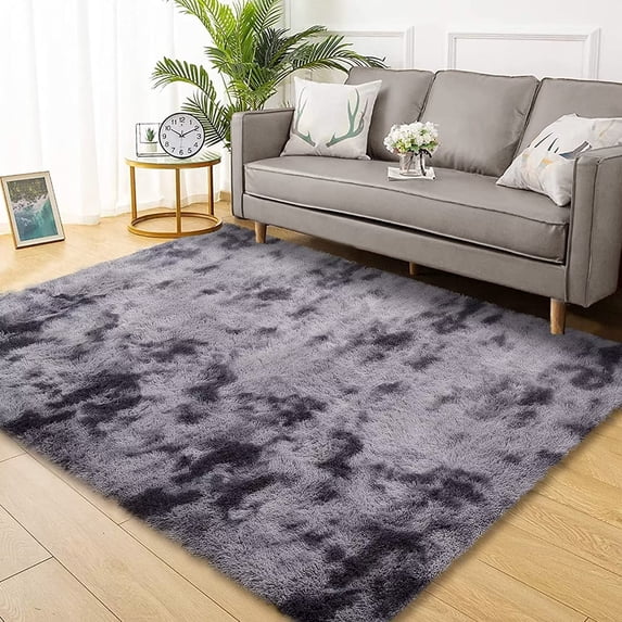ZACOO 8'x10' Extra Large Shag Fluffy Area Rug Carpets Fuzzy Non-Skid Furry Plush Area Rugs for Girls Boys Room Home Decor, Dark Gray
