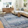 thumbnail image 1 of ZACOO 8x10 Boho Floral Large Area Rug Vintage Bedroom Rug Distressed Non Slip Throw Rugs, Blue, 1 of 8
