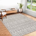 thumbnail image 1 of ZACOO 8x10 Large Vintage Geometric Area Rug Machine Washable Living Room Rug Ultra-Thin Non Slip Rug Non-Shedding Foldable Accent Rug, Beige, 1 of 9