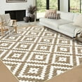 thumbnail image 1 of ZACOO 8x10 Modern Rug Machine Washable Living Room Rug Indoor Floor Cover for Office Classroom Ultra-Thin Non Slip Rug, Brown, 1 of 9
