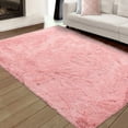 thumbnail image 1 of ZACOO 8x10 Solid Shag Area Rug Ultra Soft Modern Rugs for Bedroom Floor Rugs for Home Decor, Pink, 1 of 7