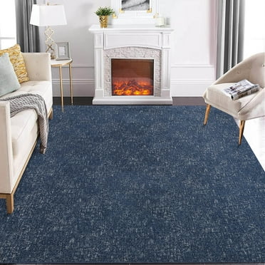 ZACOO 8x10 Washable Rugs for Living Room Modern Area Rug for Bedroom Non Slip Rug Office Rug Classroom Rug, Navy Blue