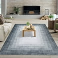 thumbnail image 1 of ZACOO 9' x 12' Large Area Rug for Living Room Bedroom Machine Washable Area Rug Non-Slip Low Pile Rug Soft Foldable Accent Rug Contemporary Floral Rug Grey, 1 of 7