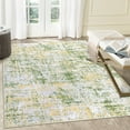 thumbnail image 1 of ZACOO 9' x 12' Large Area Rug for Living Room Bedroom Machine Washable Rug Non-Slip Low Pile Rug Soft Foldable Accent Rug Modern Floral Rug Yellow/Green, 1 of 8