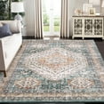 thumbnail image 1 of ZACOO 9' x 12' Large Area Rug Washable Rug Floral Print Rug Tribal Distressed Floor Cover Soft Foldable Thin Rug Traditional Rug Living Room Rug, Green, 1 of 6