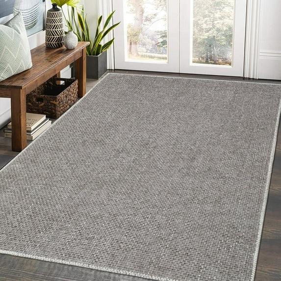 ZACOO 9' x 12' Large Area Rug for Dining Room Modern Solid Stain Resistant Carpet for Department Dining Room Office Rug Khaki
