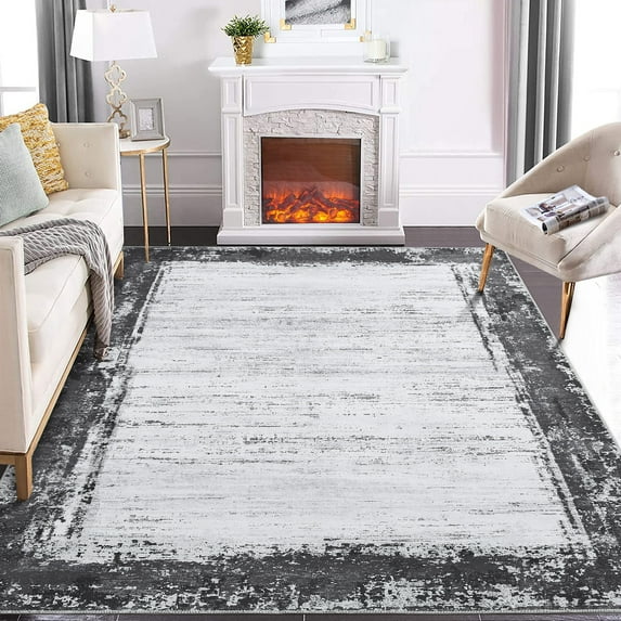 ZACOO 9' x 12' Large Area Rug for Dining Room Stain Resistant Carpet for Department Dining Room Office Rug Grey