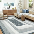 thumbnail image 1 of ZACOO 9' x 12' Large Area Rug for Living Room Bedroom Home Decor Machine Washable Rug Non-Slip Low Pile Rug Modern Soft Faux Wool Rug, Grey, 1 of 8