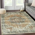 thumbnail image 1 of ZACOO 9' x 12' Large Area Rug for Living Room Bedroom Machine Washable Distressed Printed Area Rug, Brown, 1 of 6