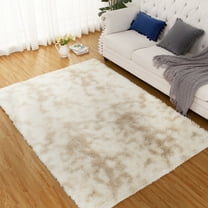 ZACOO 9' x 12' Large Plush Fluffy Rug for Living Room Bedroom Office Rug Non-Slip Soft Rug Floor Rugs for Home Decor, Light Brown
