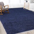 thumbnail image 1 of ZACOO 9' x 12' Modern Area Rug for Living Room Shag Fluffy Rug for Bedroom Soft Plush Carpet Solid Furry Area Rugs for Kids Room Dorm, Navy Blue, 1 of 6
