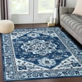 thumbnail image 1 of ZACOO Area Rug 4' x 6' Bohemian Floral Rug Vintage Persian Area Rugs Non-Slip Retro Floor Cover for Living Room Bedroom, Navy Blue, 1 of 5