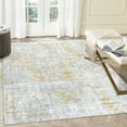 thumbnail image 1 of ZACOO Area Rug 4' x 6'Indoor Floor Soft Rug Mat Foldable Accent Rug for Living Room Bedroom Dining Room Machine Washable Rug, Grey/Yellow, 1 of 8