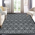 thumbnail image 1 of ZACOO Boho Floral Print Rug 3x5 Area Rug Entryway Rug Washable Rug Non-Slip Low Pile Rug Living Room Bedroom Dining Accent Rug Black, 1 of 6