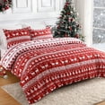 thumbnail image 1 of ZACOO Christmas Decor Duvet Cover Reversible Printed Comforter Cover Set King Xmas Holiday Bedding, Soft Microfiber 104"x90" Red Duvet 20"x36" Pillow Shams, 3 Piece, 1 of 7