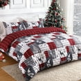thumbnail image 1 of ZACOO Christmas Duvet Cover Queen 3 Piece, Reversible Christmas Plaid Comforter Cover Set Holiday Decorative Bedding, Soft Microfiber Red Duvet + 2 Pillowcases, 1 of 7