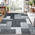 thumbnail image 1 of ZACOO Modern Geometric Rugs for Living Room Washable Rug Non Slip Low Pile Rug Contemporary Carpet Soft Foldable Rug for Bedroom, 5'x7' Gray, 1 of 7