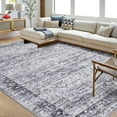 thumbnail image 1 of ZACOO Washable Area Rug 5x7 Bedroom Rug Vintage Oriental Non-Slip Rug Boho Accent Throw Rug Stain Resistant Carpet for Dining Room Bedroom Office classroom Nursery, Blue Grey, 1 of 1