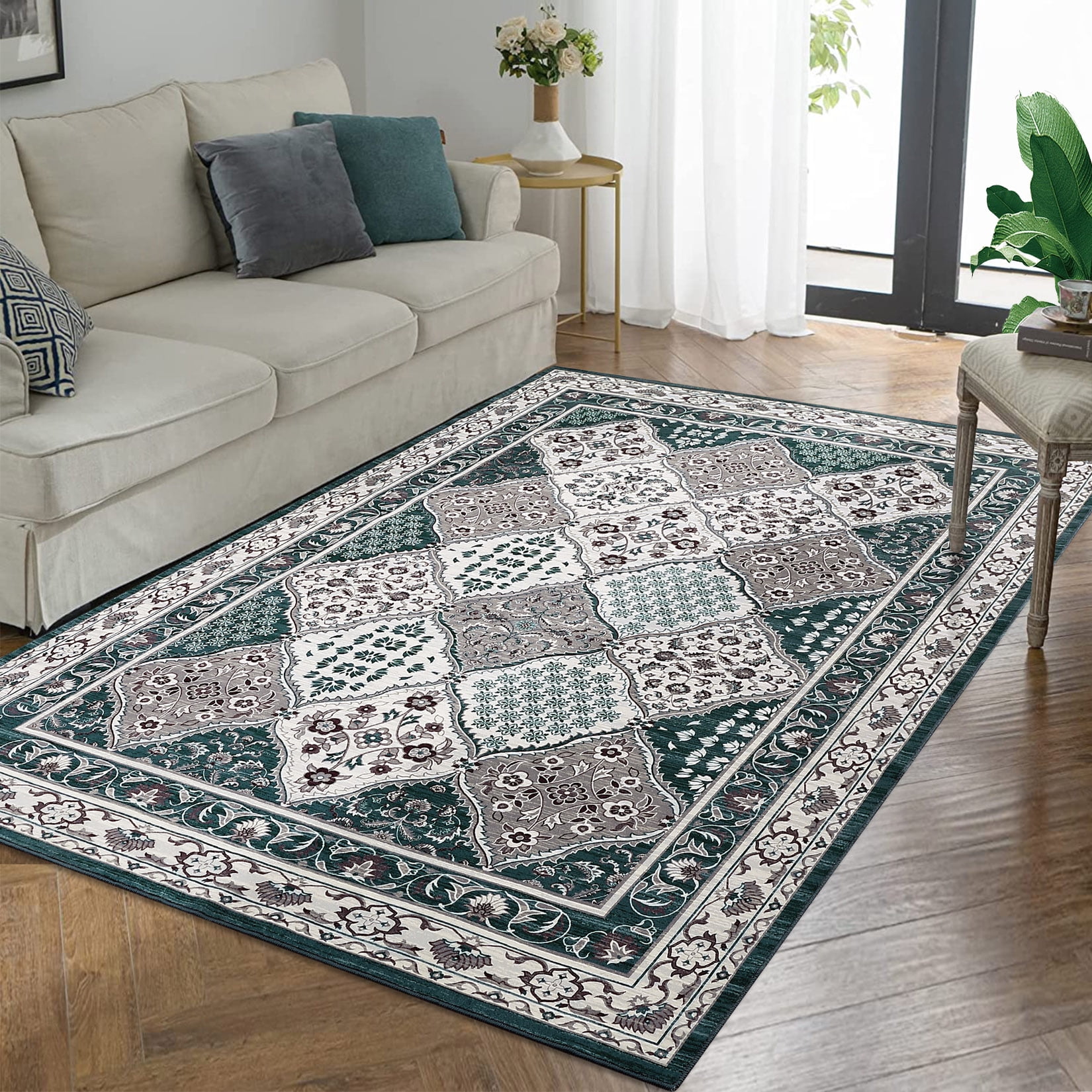 67 Rug ZACOO Washable Rugs Vintage Boho Indoor Non-Slip Floor Cover Moroccan ...
