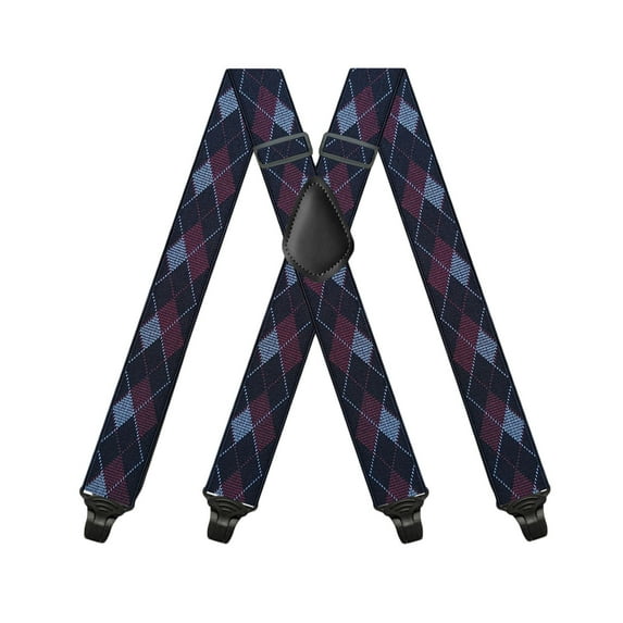 ZACPNCV 1.4 Inch Wide Suspenders for Men with 4 Heavy Duty Clips Elastic X Back Braces Adjustable Length for Formal Attire