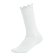thumbnail image 1 of ZACPNCV 1 Pair Girls Ruffle Socks Cute Frilly Crew Socks for Toddler Kids Breathable Ribbed Knit Ankle Socks School Uniform Socks C-White, 1 of 6