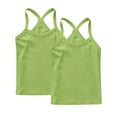 thumbnail image 1 of ZACPNCV 2 Pack Girls Tank Top Solid Sleeveless Undershirts Cami Scoop Neck Undershirts Soft Dance Tank Tops for Toddler Green 2-3 Years, 1 of 7