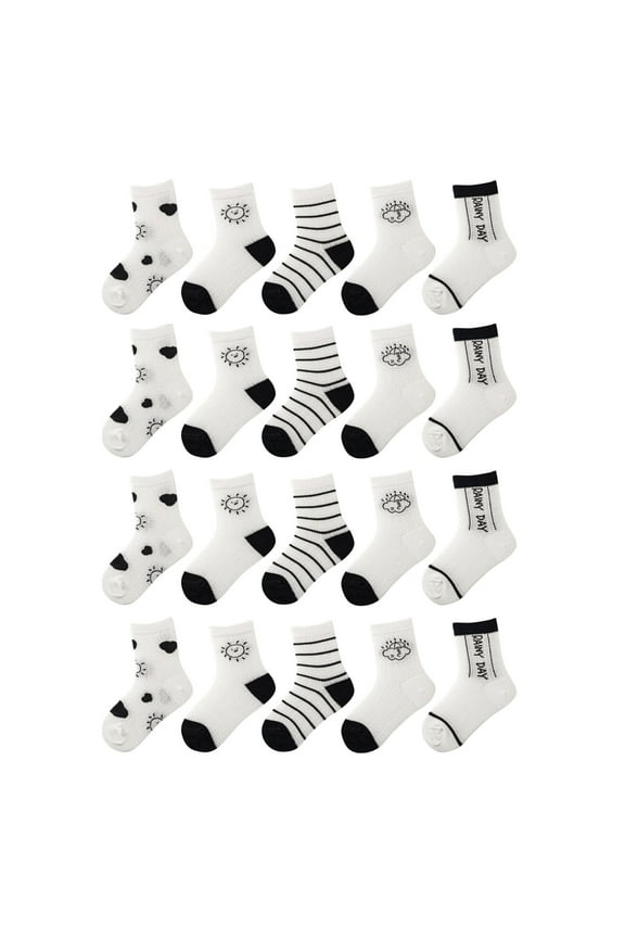 20 Pairs Baby Boy Girl Socks Wholesale Baby Cotton Socks Toddler Kids Socks Bundle White 1-3 Years