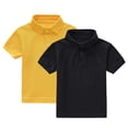 thumbnail image 1 of ZACPNCV 2PC Boys Shirts Kids School Uniform Short Sleeve Tops Cozy Stretch Golf Shirt Lightweight Button Lapel Collar Tshirt Multicolor 12-13 Years, 1 of 4