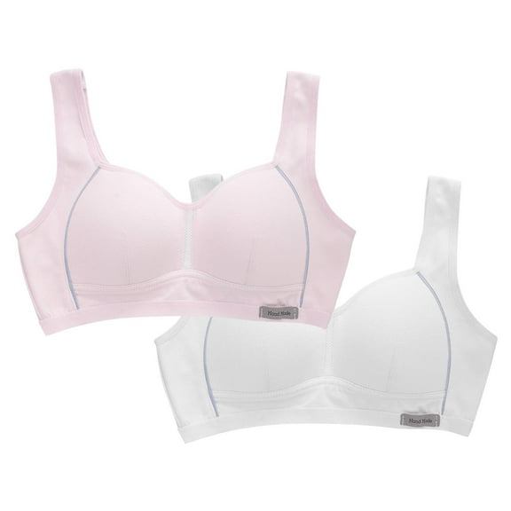 ZACPNCV 2PC Training Bras for Girls 8-15 with Adjustable Straps Tween Sports Seamless Bras with Breathable Removeable Pads Hot Pink 13-15 Years