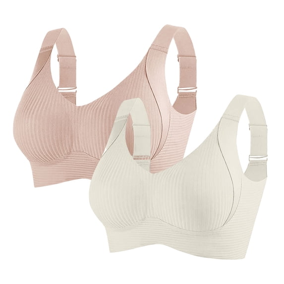 ZACPNCV 2PC Womens Seamless Bra No Underwire Comfort Push Up Bras Buttery Soft Wireless Bralette Full Coverage Sport Everyday Bra Mint Green XL