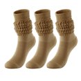 thumbnail image 1 of ZACPNCV 3-Pack Crew Slouch Socks Women - Retro Scrunch Short Sock - Soft Solid Ankle Socks, 1 of 1